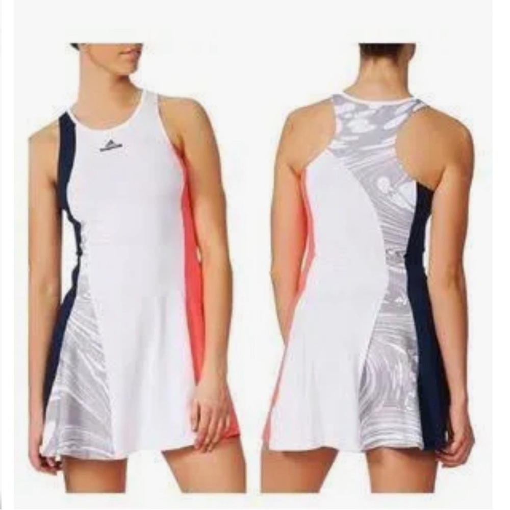 Adidas by Stella McCartney White, Navy & Coral Athletic Dress
